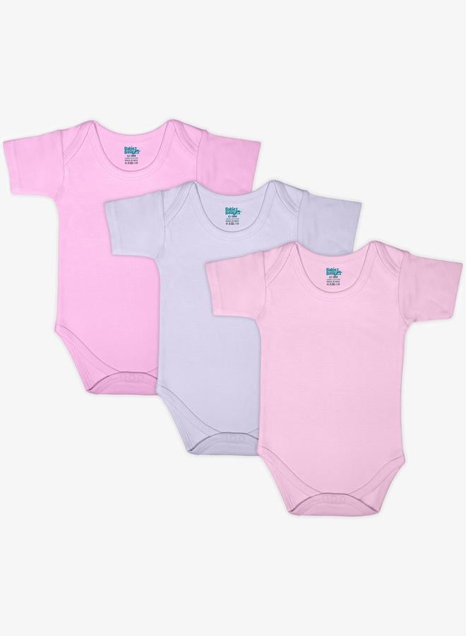 بابيز_بيسك طقم 3 قطع - بودي سوت باكمام قصيرة 100% قطن سوبر كومبد - Image 1